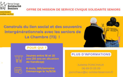 Service civique : une mission solidaire auprès des seniors à La Chambre